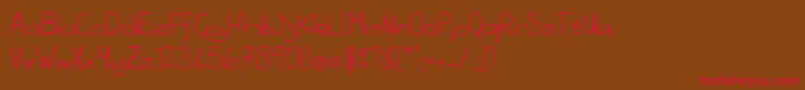 Platly-Schriftart – Rote Schriften auf braunem Hintergrund
