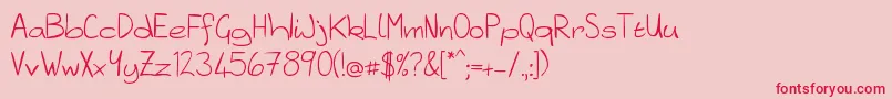 フォントPlatly – ピンクの背景に赤い文字