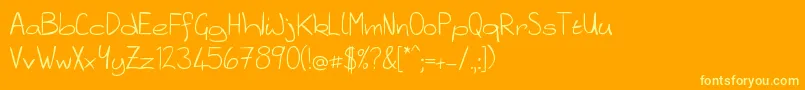 フォントPlatly – オレンジの背景に黄色の文字