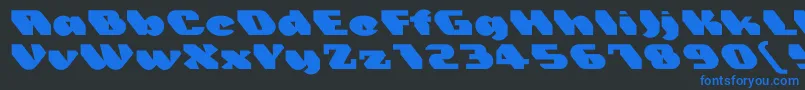Trez-Schriftart – Blaue Schriften auf schwarzem Hintergrund