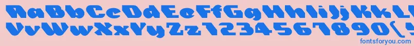 Police Trez – polices bleues sur fond rose
