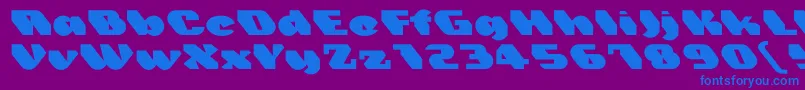 フォントTrez – 紫色の背景に青い文字