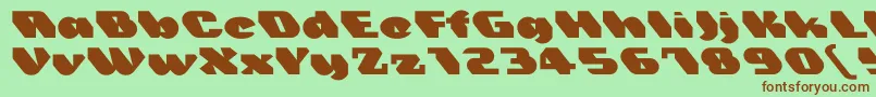 フォントTrez – 緑の背景に茶色のフォント