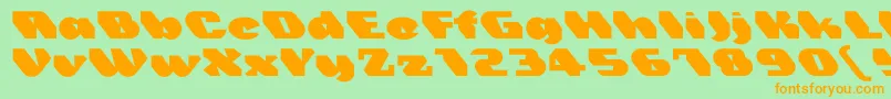 Fonte Trez – fontes laranjas em um fundo verde