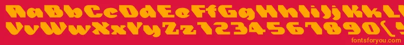 フォントTrez – 赤い背景にオレンジの文字