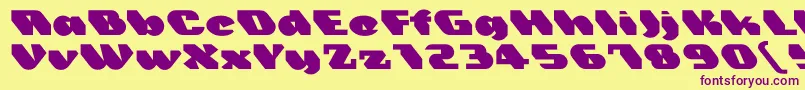 Fonte Trez – fontes roxas em um fundo amarelo