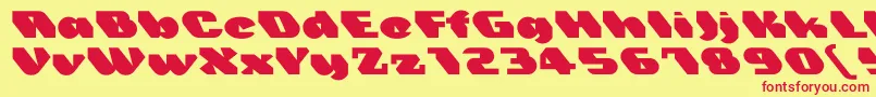 Trez Font – Red Fonts on Yellow Background