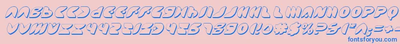 フォントPuffAngelShadowItalic – ピンクの背景に青い文字