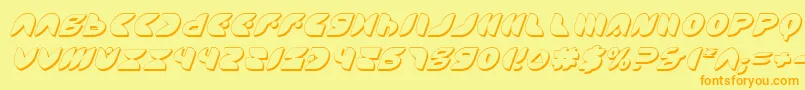 Fonte PuffAngelShadowItalic – fontes laranjas em um fundo amarelo