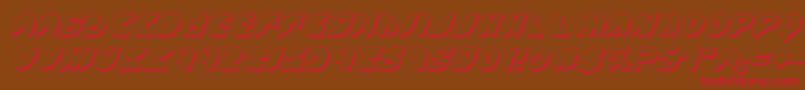 PuffAngelShadowItalic-Schriftart – Rote Schriften auf braunem Hintergrund