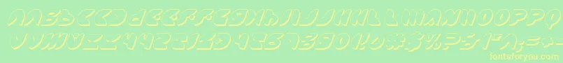 フォントPuffAngelShadowItalic – 黄色の文字が緑の背景にあります