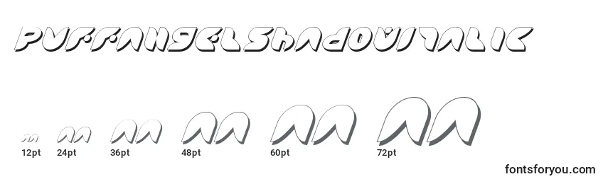 PuffAngelShadowItalic Font Sizes