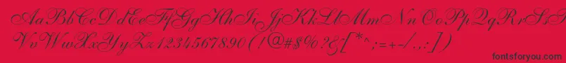 Shelley Font – Black Fonts on Red Background