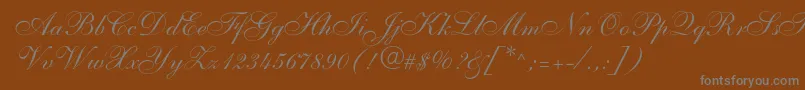 Shelley-Schriftart – Graue Schriften auf braunem Hintergrund