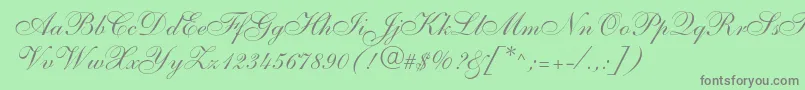 Shelley Font – Gray Fonts on Green Background