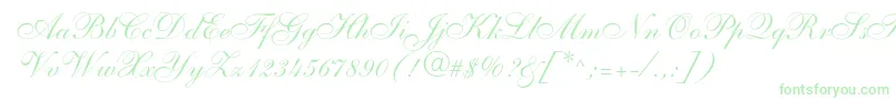 Shelley Font – Green Fonts on White Background