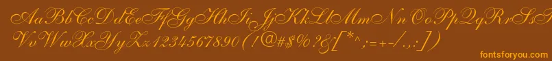 Shelley Font – Orange Fonts on Brown Background