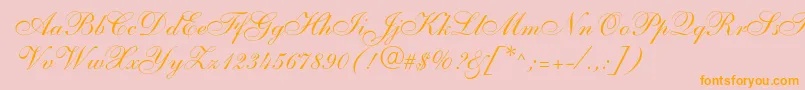 Shelley Font – Orange Fonts on Pink Background