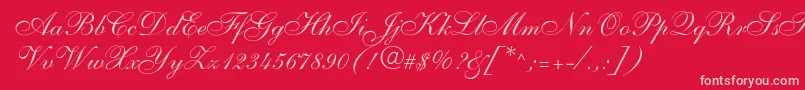 Shelley Font – Pink Fonts on Red Background