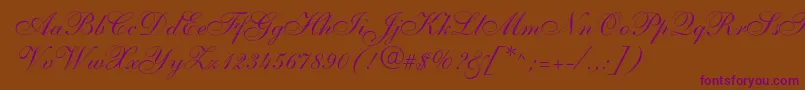 Shelley Font – Purple Fonts on Brown Background
