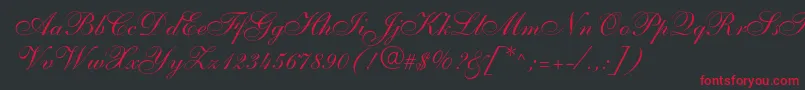 Shelley Font – Red Fonts on Black Background