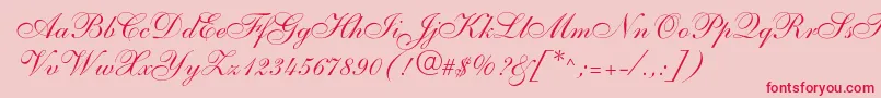 Shelley Font – Red Fonts on Pink Background