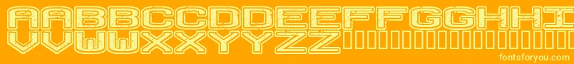 Czcionka NohonorrollRegular – żółte czcionki na pomarańczowym tle