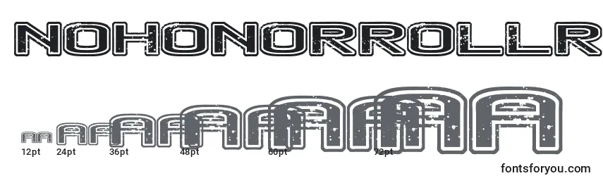 Размеры шрифта NohonorrollRegular