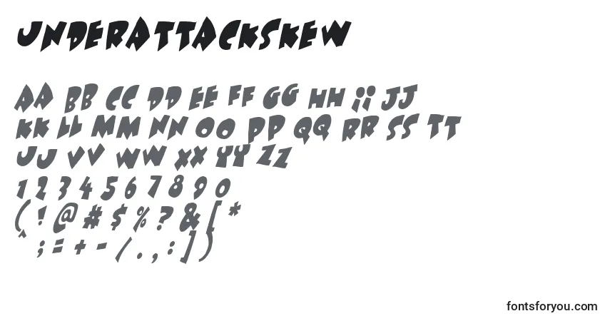 Fuente Underattackskew - alfabeto, números, caracteres especiales
