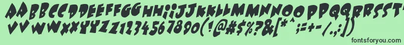 Underattackskew Font – Black Fonts on Green Background