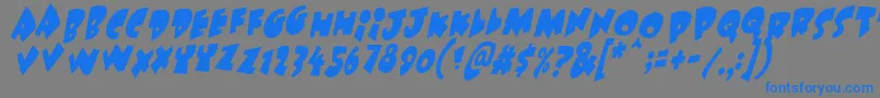 Underattackskew Font – Blue Fonts on Gray Background