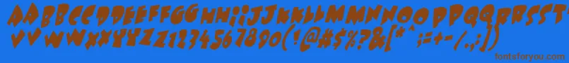 Underattackskew Font – Brown Fonts on Blue Background