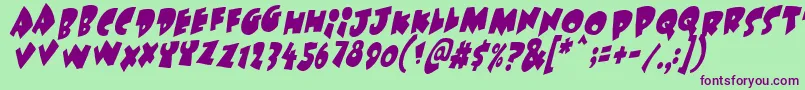 Underattackskew Font – Purple Fonts on Green Background