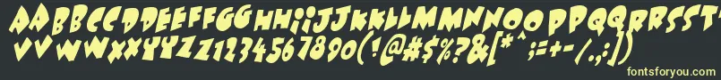 フォントUnderattackskew – 黒い背景に黄色の文字