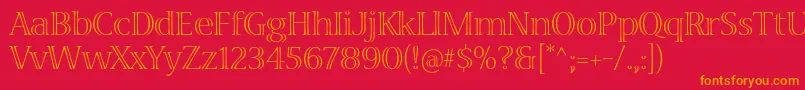 VivastdLight Font – Orange Fonts on Red Background