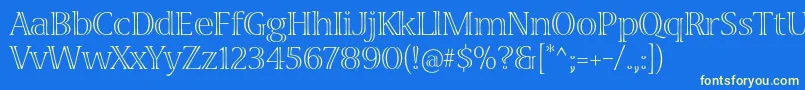 VivastdLight Font – Yellow Fonts on Blue Background