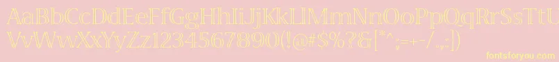 VivastdLight Font – Yellow Fonts on Pink Background