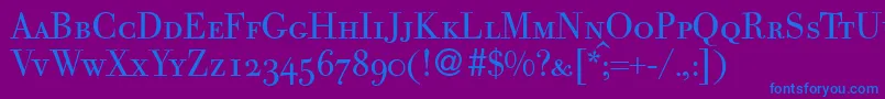 BodocapsdbNormal Font – Blue Fonts on Purple Background