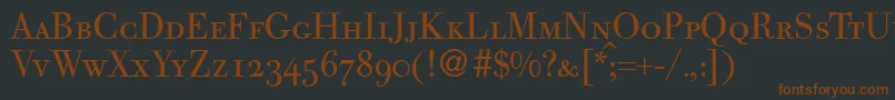 フォントBodocapsdbNormal – 黒い背景に茶色のフォント