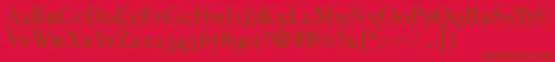 BodocapsdbNormal Font – Brown Fonts on Red Background