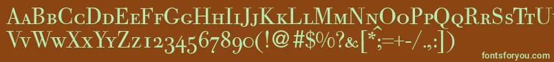 Шрифт BodocapsdbNormal – зелёные шрифты на коричневом фоне