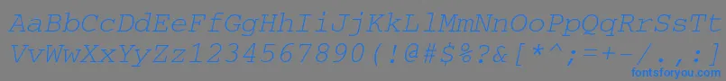 Шрифт CourierkoicttItalic – синие шрифты на сером фоне