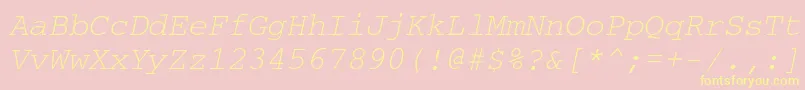 CourierkoicttItalic Font – Yellow Fonts on Pink Background
