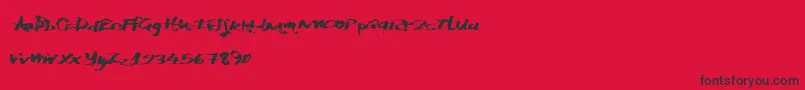 Katchymarkers Font – Black Fonts on Red Background