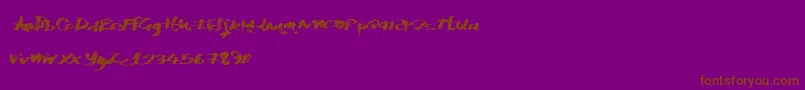 Katchymarkers Font – Brown Fonts on Purple Background