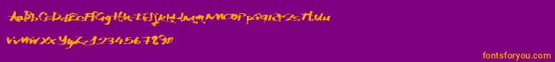 Katchymarkers Font – Orange Fonts on Purple Background