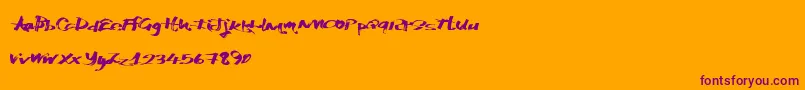 Katchymarkers Font – Purple Fonts on Orange Background