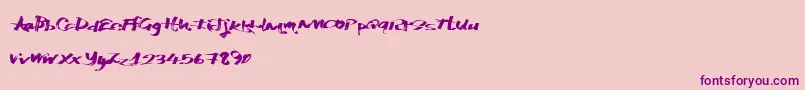 Katchymarkers-Schriftart – Violette Schriften auf rosa Hintergrund