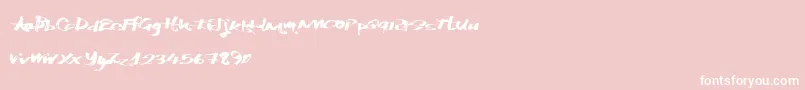 Katchymarkers-Schriftart – Weiße Schriften auf rosa Hintergrund