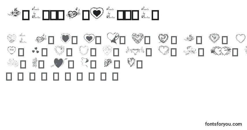 Schriftart HeartsByDarrian – Alphabet, Zahlen, spezielle Symbole